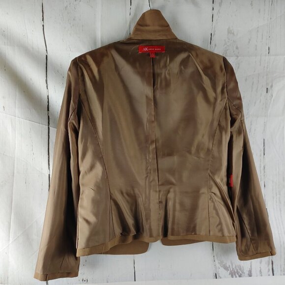AK Anne Klein Size 12P Desert Tan 3 Button Lined 2pc Pants Suit W/Pockets 34x29 - Picture 8 of 16